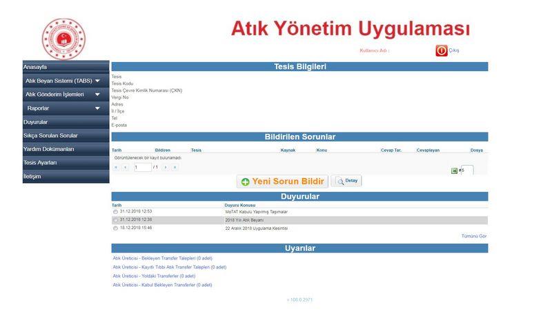 MOTAT 2018 YILI ATIK BEYANI İLE ALAKALI 31.12.2018 TARİHLİ DUYURU !!!